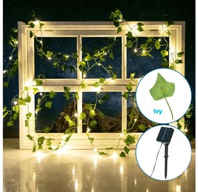 Aigostar - Catena LED solare 100xLED/12m IP65 bianco caldo ivy