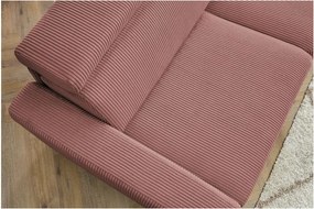 Divano angolare rosa allungabile (con composizione variabile) con rivestimento in velluto a coste Monaco – Bobochic Paris