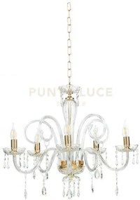 Maria teresa lampadario mt/5 l6 pastorale d.72cm oro e trasparente ...