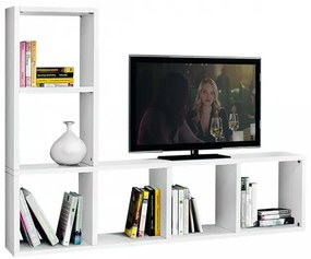 Libreria e porta tv bianco frassinato