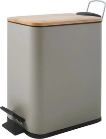 Cestino per la spazzatura grigio tortora in acciaio con pedale 5 l Erik – Spirella