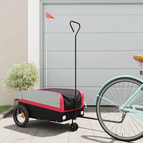 Rimorchio Da Bici Nero E Rosso 30 Kg İn Ferro /