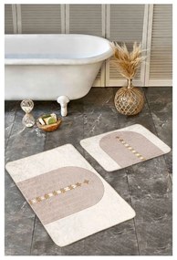 Set di tappetini per il bagno beige in velluto 2 pz 60x100 cm – Mila Home