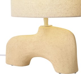 Lampada da tavolo Wabi Sabi beige con paralume in lino 35 cm - Florence