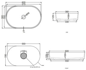 Cielo Shui Comfort lavabo da appoggio 60x38 ovale senza troppopieno carrara statuario