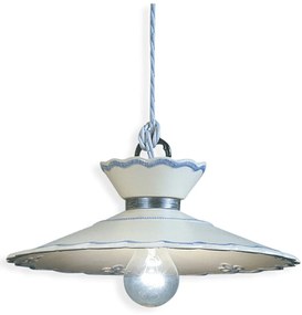 Lampadario Classico Ravenna Metallo E Ceramica Nero Sfumato Arg. 1 Luce E27