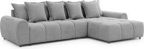 Divano angolare grigio (con penisola a destra/con chaise lounge) Albane – Ropez