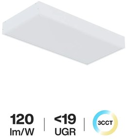 Plafoniera LED 60x30 32W da soffitto UGR19 CCT con driver Philips Colore Bianco Variabile CCT