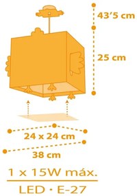 Dalber 64642 - Lampadario per bambini LITTLE CHICKEN 1xE27/15W/230V