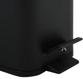 Cestino per la spazzatura nero opaco in acciaio con pedale 5 l Erik – Spirella