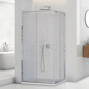 Box doccia angolare 70x70 cm doppio scorrevole vetro trasparente   Tay