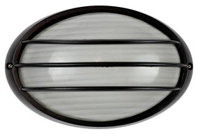 Plafoniera E27 IP54 Nera 214x142mm con Griglia Colore Nero