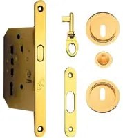 kit x porte scorrevole con coppia nicchie tonda con chiave oro-lucido cod:ferx.8503.stock