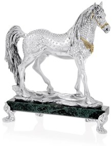 Statua “Cavallo Arabo” strass cm.36x14x40h.