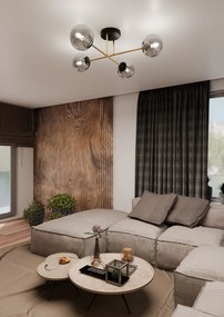 Lampadario da Soffitto MAGNUM 4 in Acciaio e Vetro 4xE14