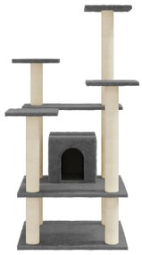 Albero per gatti con tiragraffi in sisal grigio scuro 110 cm