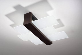 Plafoniera da Soffitto Legno Wenge e Vetro 2xE27 FENIKS 2 da Interno