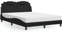 Letto con Materasso Nero 140x200 cm in Similpelle 3208796