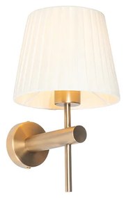 Lampada da parete smart bronzo con paralume bianco incl. WiFi A60 - Pluk