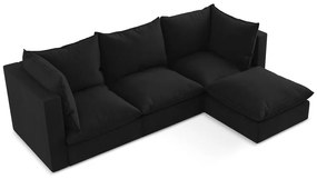 Divano angolare nero (con penisola a destra/con chaise lounge) Manao – Makamii