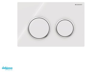 Geberit "Omega 20" Placca Di Azionamento Doppio Pulsante Bianco/Cromo Lucido