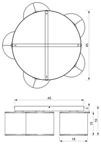 Lampadario a plafone LOFT SHADE 5xE27/60W/230V bianco/oro