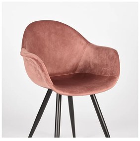 Sedie da pranzo in velluto rosa chiaro in un set di 2 pezzi Forli - LABEL51