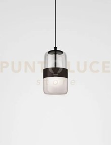 Futura sospensione m fume' marrone montatura nero opaco 1 luce atta...