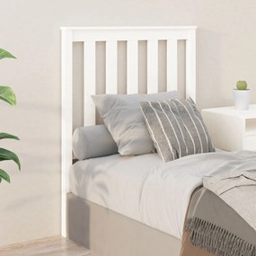 Testiera per letto bianca 81x6x101 cm in legno massello di pino