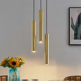 Lampada a sospensione Lindby Joffrey, Ø 24 cm, ottone, a 3 luci, GU10