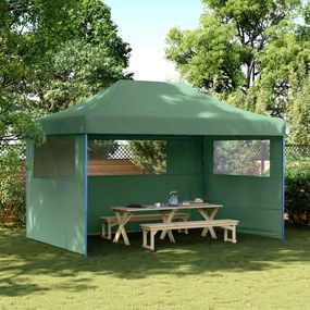 Tendone Per Feste Pieghevole Pop-up Con 3 Pareti Verde /