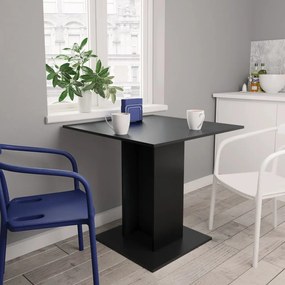 Tavolo Da Pranzo Nero 80x80x75 Cm İn Legno Multistrato /