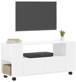 Mobile porta tv bianco 102x34,5x43 cm in legno multistrato