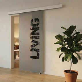 Porta scorrevole reversibile Living in vetro trasparente, L 88 x H 215 cm, con binario Meli