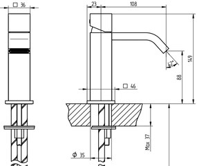 Miscelatore Lavabo Monoforo Cromo B Uno B Due 017905S Bellosta