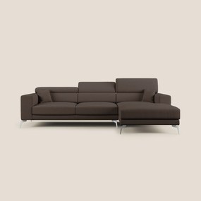 Blade Divano moderno angolare con poggiatesta reclinabili in tessuto impermeabile simil-cotone T13