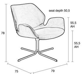 Sedia nera Nikki - Zuiver