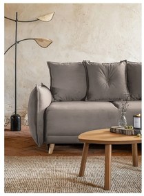 Divano letto in velluto a coste marrone chiaro (variabile) Lazy Lukka - Miuform