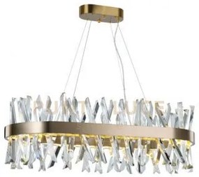 Lampada a sospensione ovale akasha, ottone anticato, led 90w 8100lm...