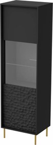 Vetrina Bullet W-1 in nero/oro - H185 cm