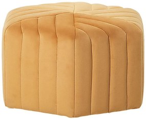 Pouf velluto giallo senape MURIETTA Beliani