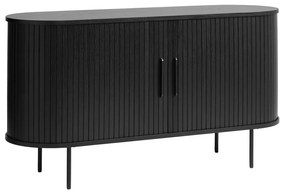 Cassettiera bassa nera in rovere 140x76 cm Nola - Unique Furniture