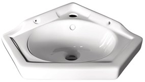 Lavabo Angolare 50x42 Cm Azzurra Ceramica Bianco Lucido
