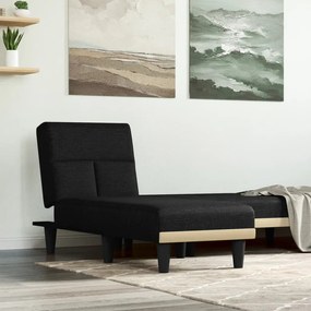 Chaise Longue İn Tessuto Nero /