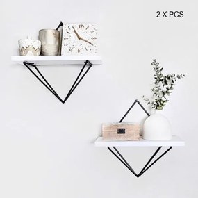 Set di 2 mensole DIA, bianco/nero