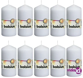 Bolsius Candele Moccoli 10 pz 120x58 mm Bianche