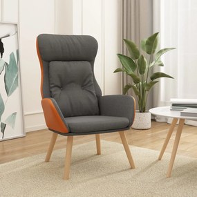 Poltrona Rilassante Grigio Scuro İn Tessuto E Pvc /