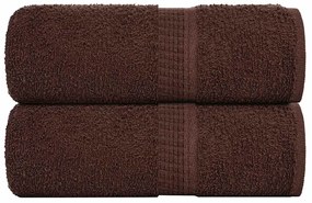 Asciugamani Ospiti 2 Pz Marrone 30x50 Cm 360 G/m² 100% Cotone /