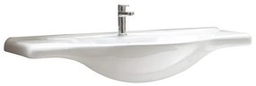 Lavabo da appoggio integrale a incasso rettangolare in ceramica L 105 x P 50 x H 20 cm bianco