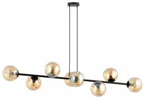 Lampadario a sospensione ROSSI 8 BL in acciaio e vetro 8xE14 Colore delle Sfere Miele